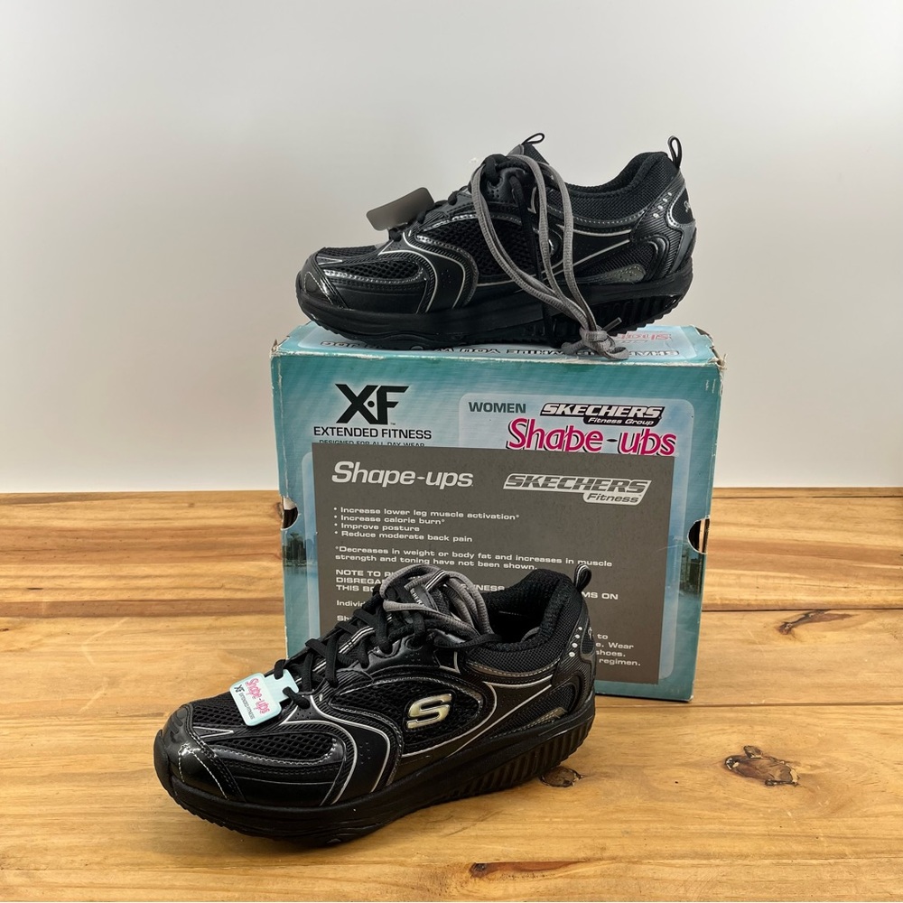 Skechers Black Sneakers with Sporty Design Shape Ups